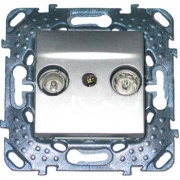 Розетка телевизионная  TV-FM оконечная SE Unica Top, алюминий