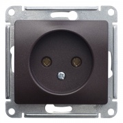 Розетка без заземления 16А механизм SE Glossa, шоколад