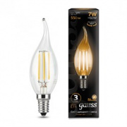 Лампа Gauss Filament Свеча на ветру 7W 550lm 2700К Е14 LED 1/10/50