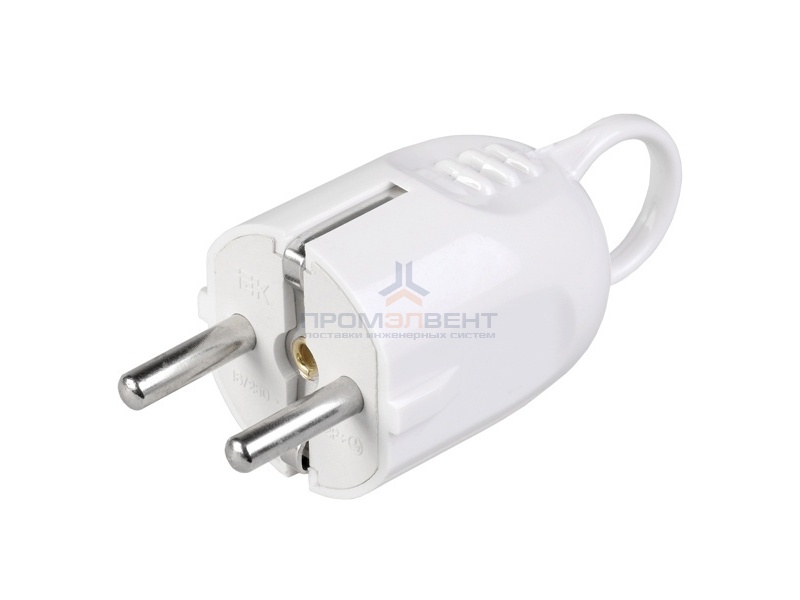 ВПу12-01-Ст Вилка разборная угловая с з/к с кольцом 16А белая