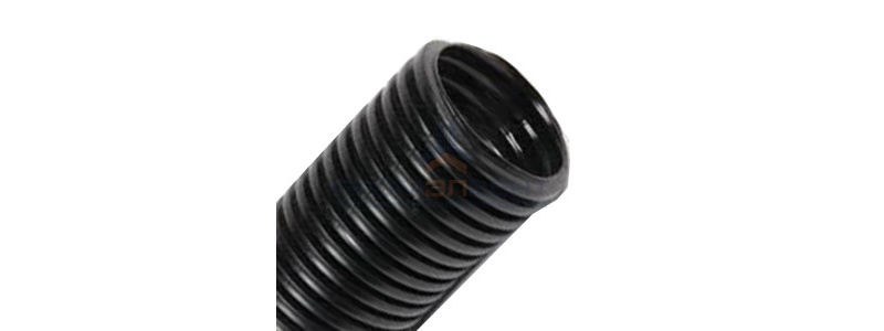 Труба двустенная гибкая 110 мм, с протяжкой, с муфтой черная [бухта 50м]