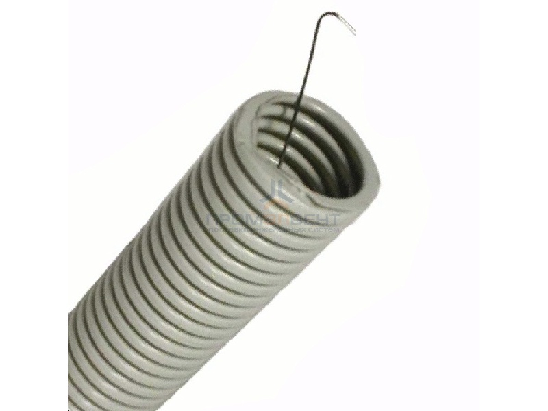 Труба ПВХ гофрированная DKC д.40мм, лёгкая с протяжкой, цвет серый [бухта 20м]