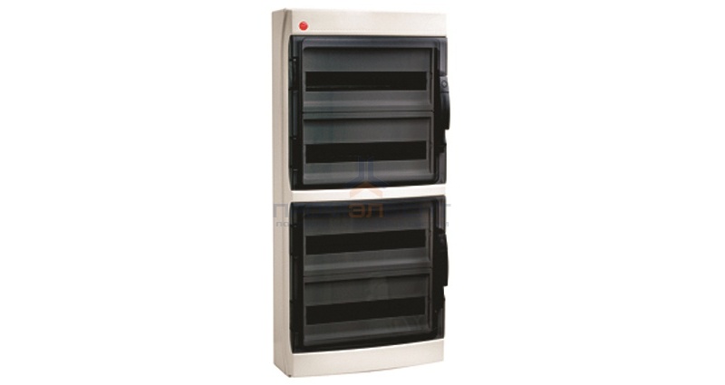 Щиток настенный DKC (4х18) на 72 модуля IP65 серый с прозрачной дверцей